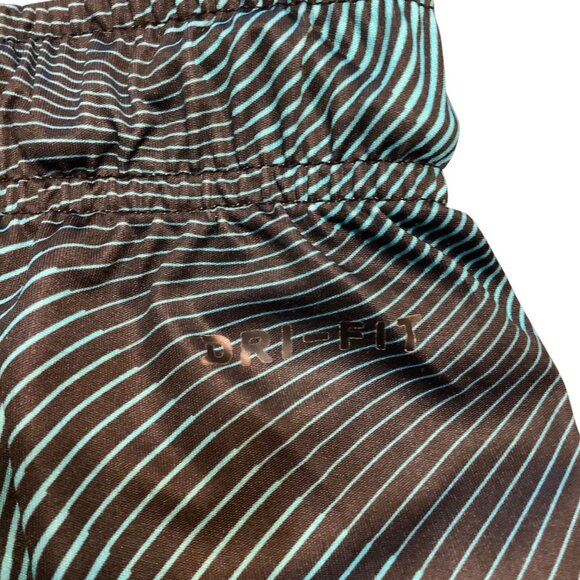 Nike Dri-Fit Men Medium Athletic Basketball Shorts Blue Black Striped - Picture 7 of 12